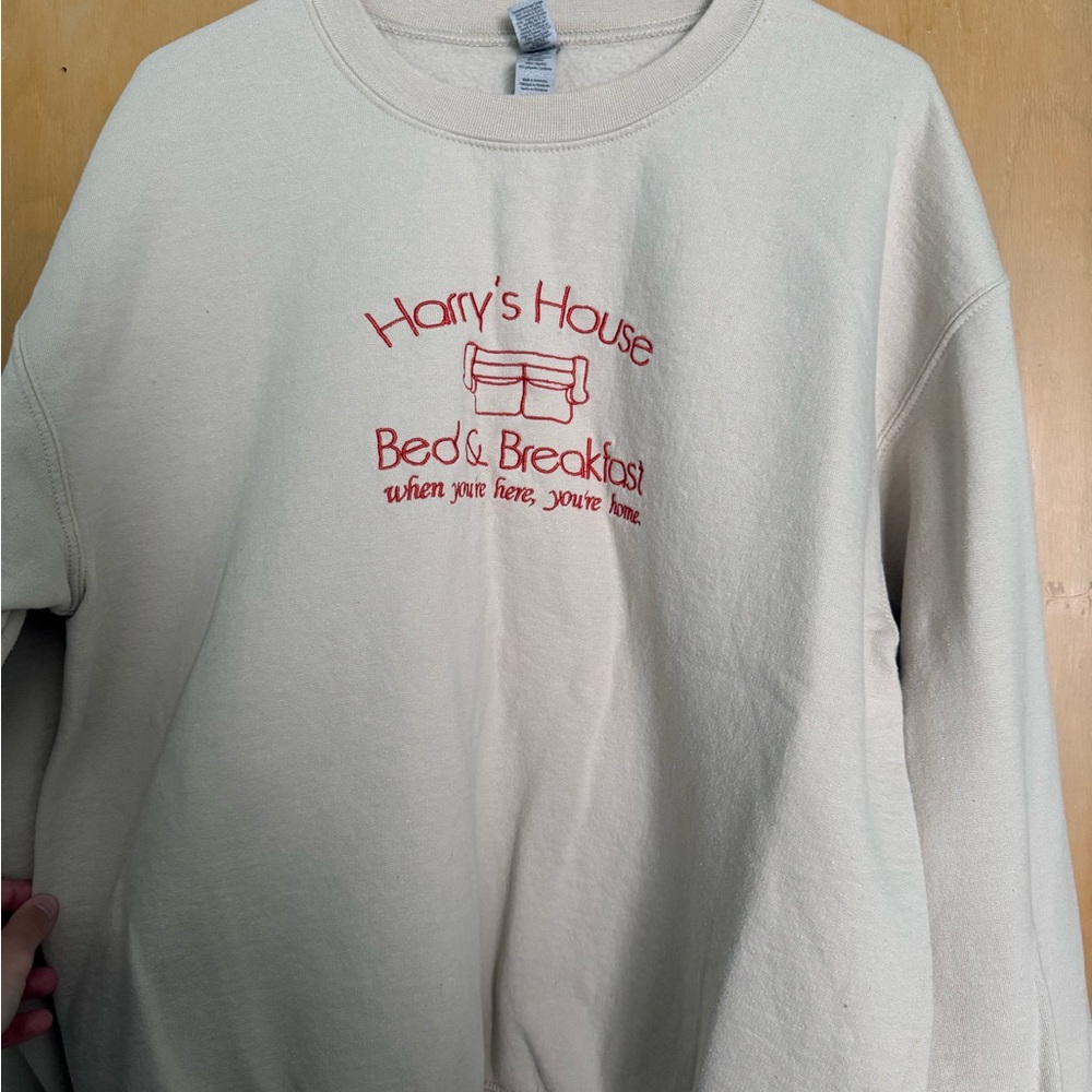 Harry Styles Harry’s House Etsy Cream Sweatshirt with Red Graphic